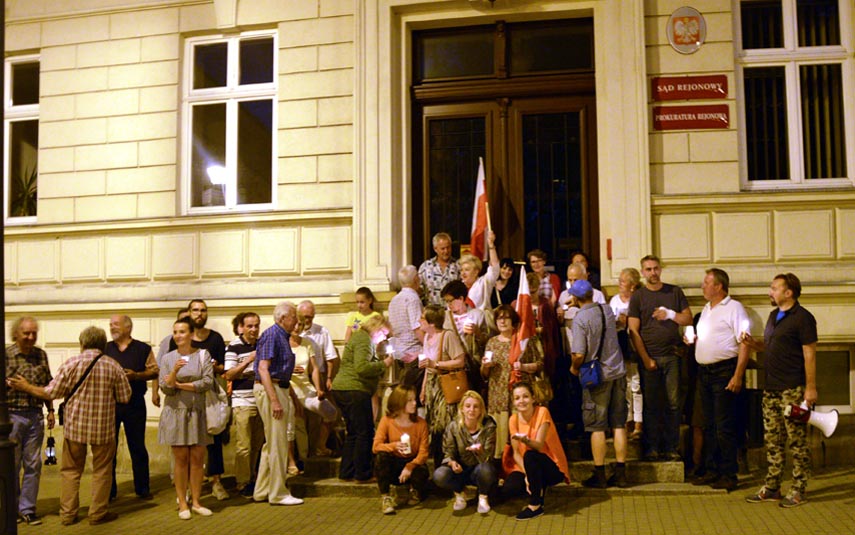 Z burmistrzem Klinowskim na czele protestowali przeciwko PiS