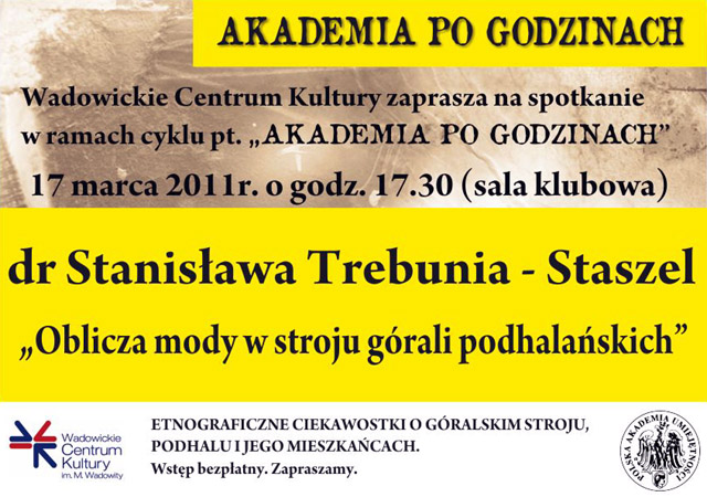 Akademia po godzinach: spotkanie z dr Stanisławą Trebunią-Staszel