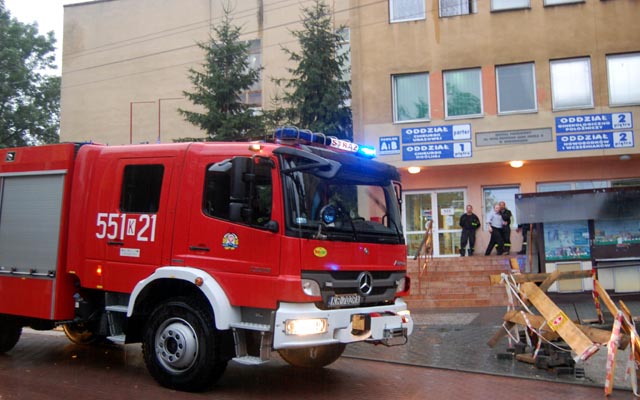 Fałszywy pożar szpitala postawił strażaków na nogi