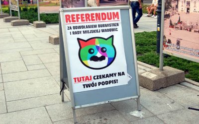 Kot na plakacie o referendum. Dlaczego?