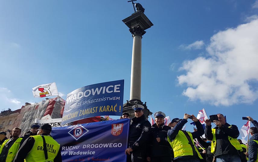 Wadowiccy policjanci też manifestowali w Warszawie