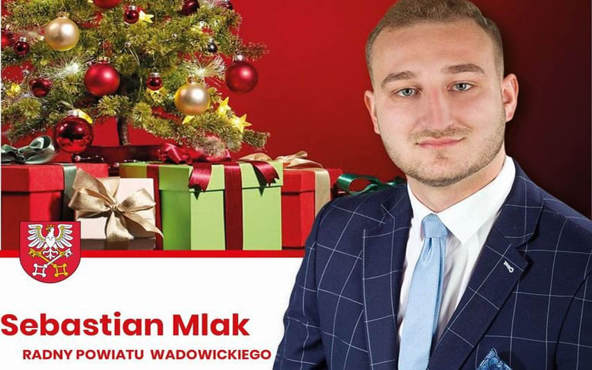 Życzenia Świąteczne Sebastiana Mlaka, radnego Rady Powiatu Wadowickiego